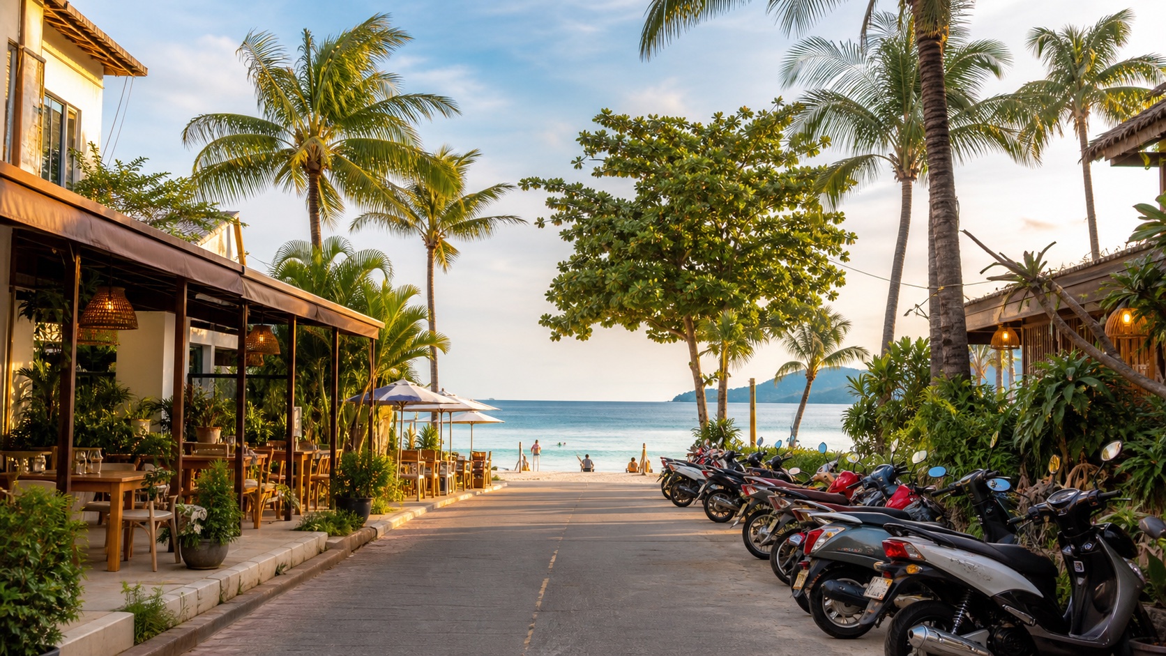 AI-assisted generic neighborhood illustration for a Siem Reap hotel guide